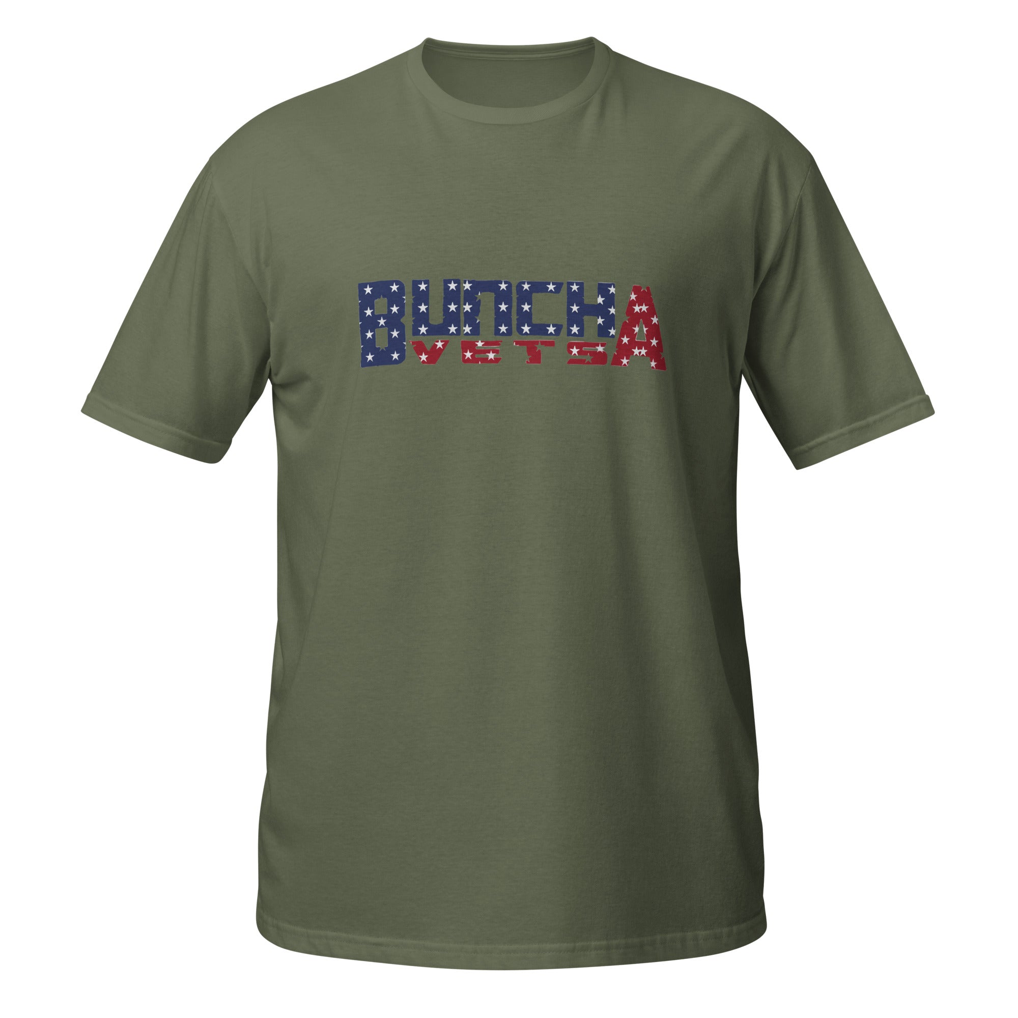 Buncha Vets American Flag Text T-Shirt